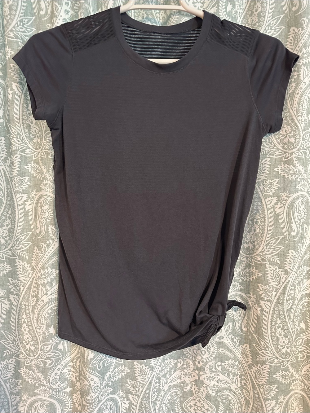 Old Navy Black Short-Sleeve Mesh-Accent Tee